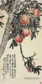 Wu canganier pêche arbre ancienne Chine à l’encre